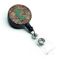 Carolines Treasures Letter E Retro Tribal Alphabet Initial Retractable Badge Reel CJ2013-EBR